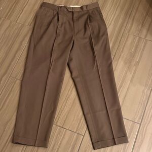 Louis Raphael Men's Classic Brown Dress Pants